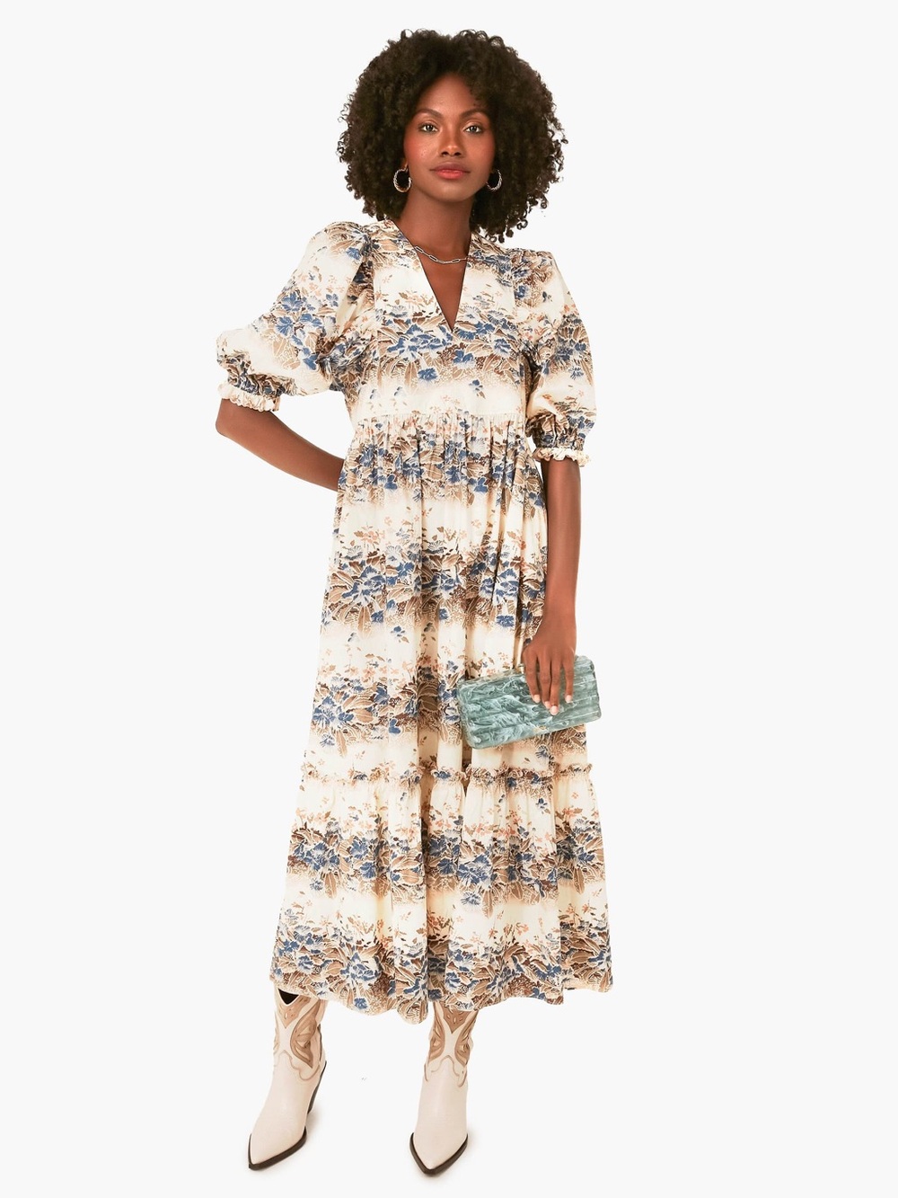 Hunter Bell Misty Morning Palmer Dress L